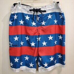 Hang Ten board shorts patriotic flag size 32